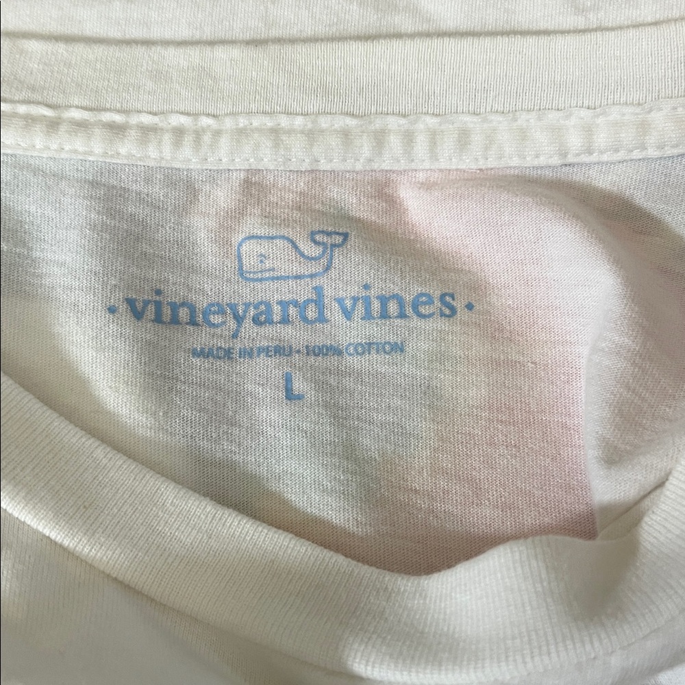 Vineyard Vines Classic White Short Sleeve Tee Men Size Large 100% Cotton Logo - Picture 6 of 7
